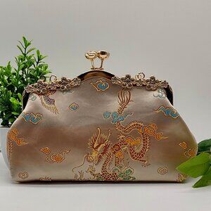 Vintage Style Embroidered Evening Clutch